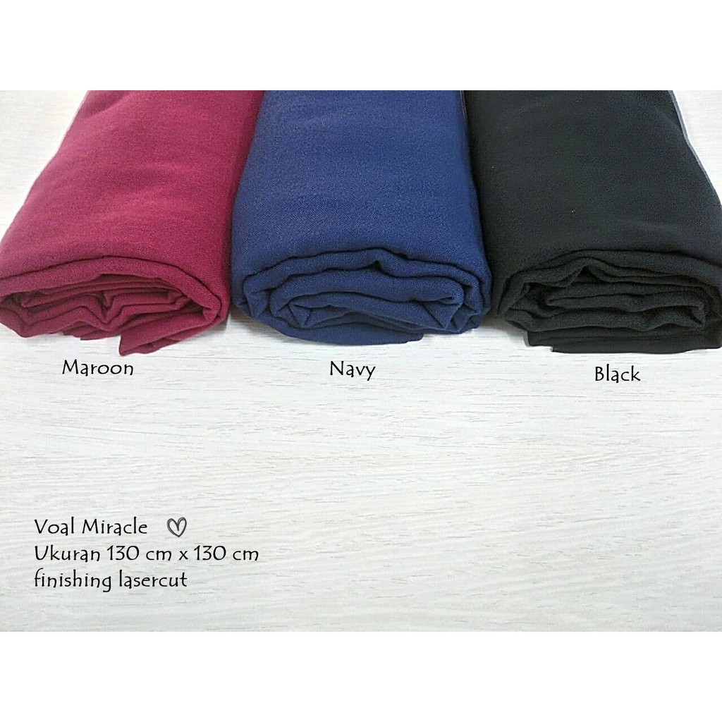 Segiempat Voal Miracle Plain Finishing Lasercut Voal Miracle Syari