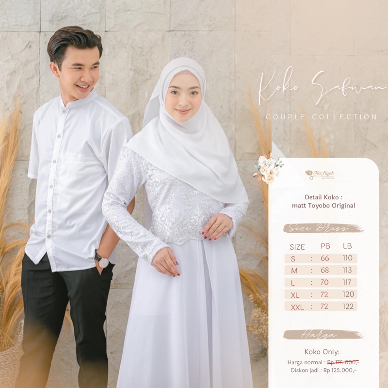 GlizHijab | Kinara Dress | Sarimbit 1 Set Gamis & Pashmina Bahan Babydoll Baju Kondangan Wanita Brokat Size XS - JUMBO-2