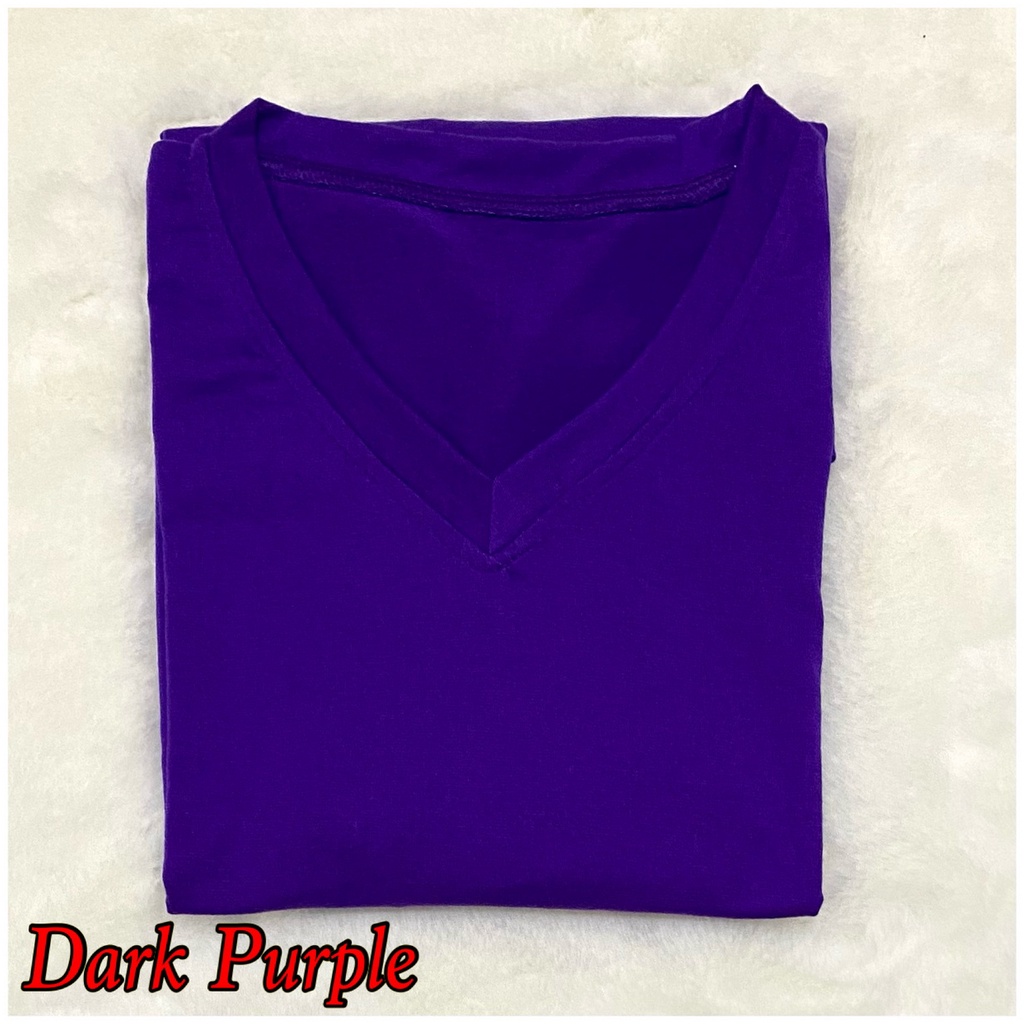 V-NECK JUMBO XXL Panjang / Kaos Polos Basic Vneck Panjang /  t-shirt / Atasan Pakaian Wanita Murah-TPJ XXL- DARK PURPLE