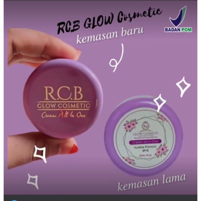 CREAM RCB GLOW BPOM SIANG/MALAM 2in1 (KEMASAN BARU)