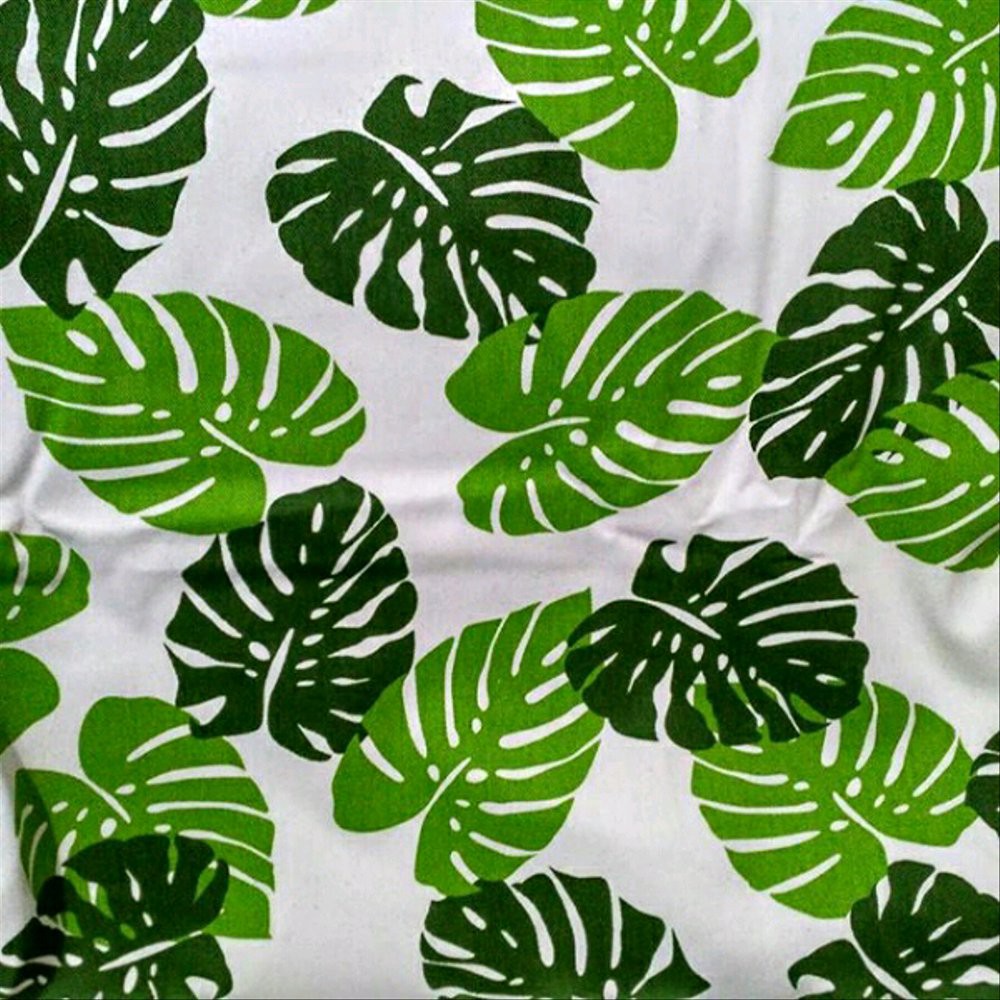 DIJUAL Kain Kanvas - kanvas motif - bahan kanvas - motif daun monstera Berkualitas
