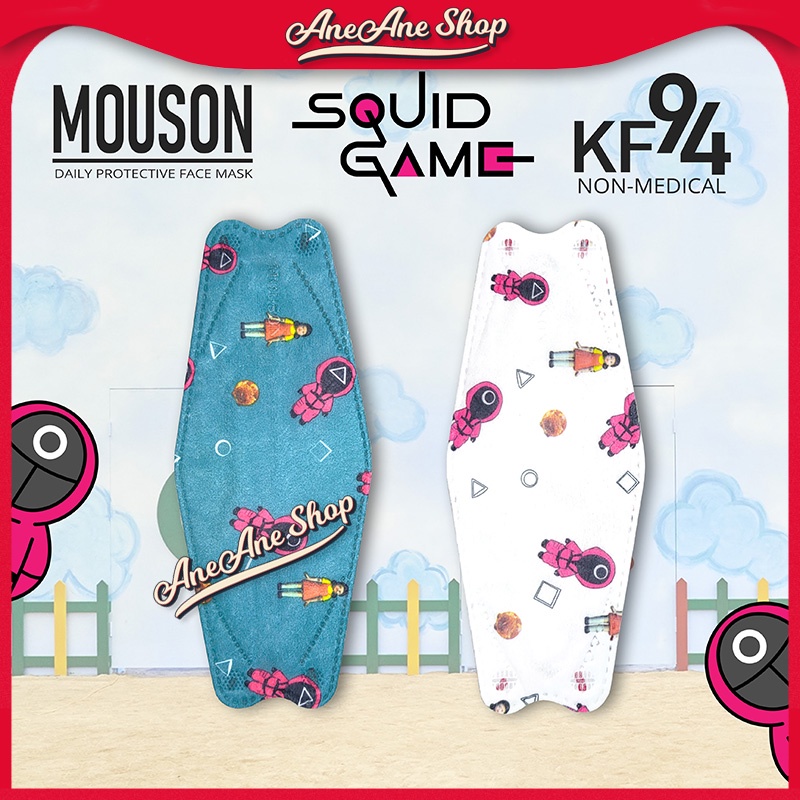 Masker Mouson KF94 Squid Game 4ply Masker sekali pakai 5 Ply NonMedis