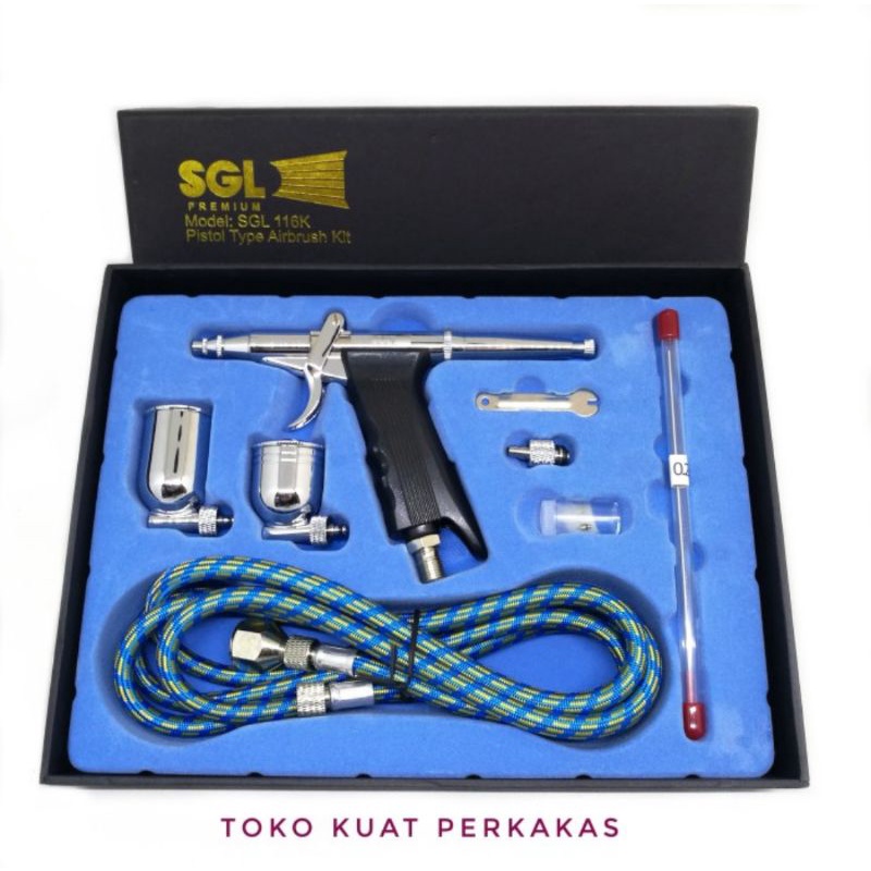 Spray gun semprotan cat air brush kit pistol SGL 116K SAGOLA