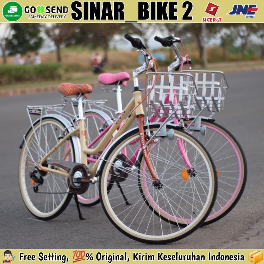 Sepeda Keranjang Dewasa 26 Inch ELEMENT Karen Sanrio 7 Speed