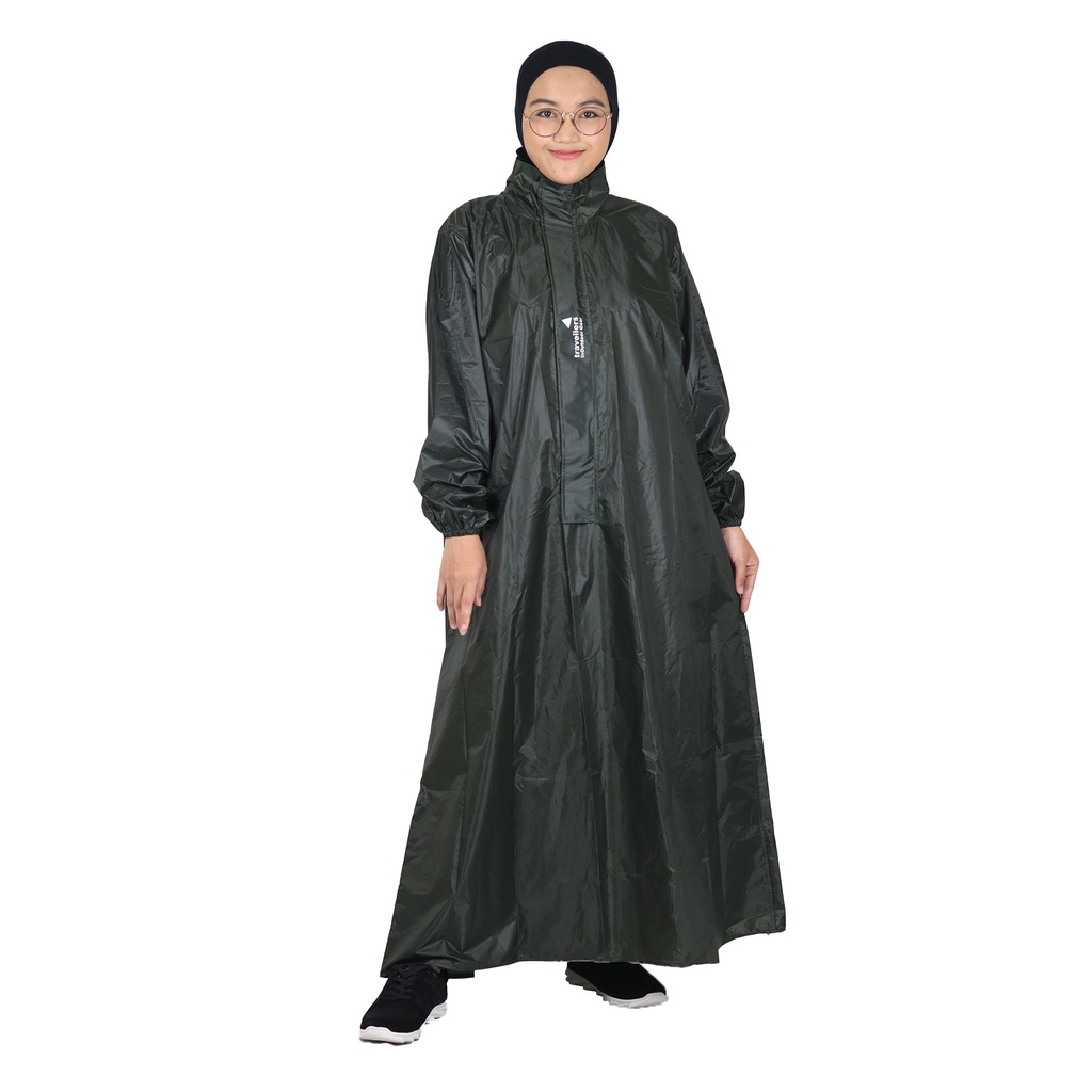 Jas Hujan Syari Jumbo Wanita Black Series