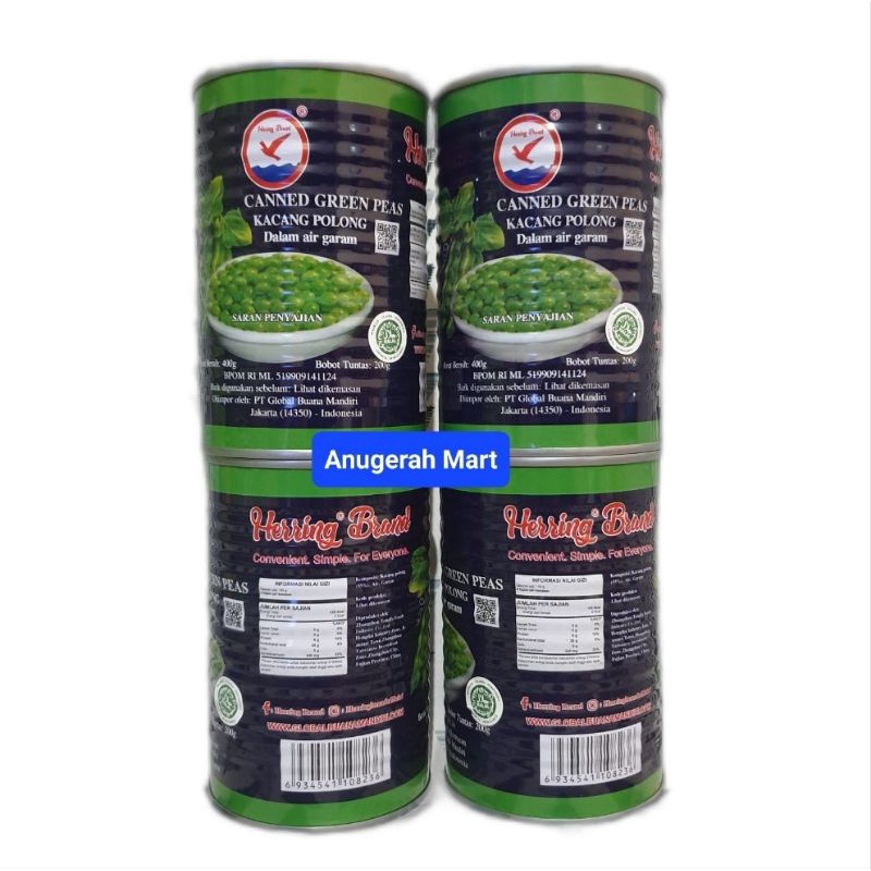 

Kacang Polong Kaleng / Canned Green Peas Herring Brand 400gr