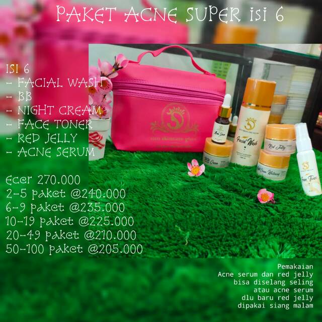 Sun skincare glow (ss glow) paket acne super