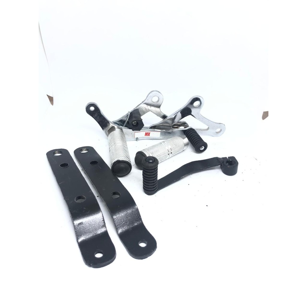 FOOTSTEP depan UNDERBONE motor JUPITER MX OLD NEW chrome besi tebal 1 set - step underbone set oper gigi motor JUPITER MX OLD NEW CHROME BESI TEBAL