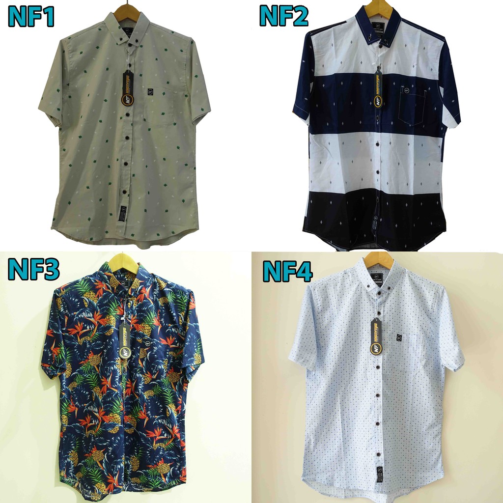 NF ORIGINAL KEMEJA SURFING DISTRO PRIA MOTIF SIMPEL BUNGA