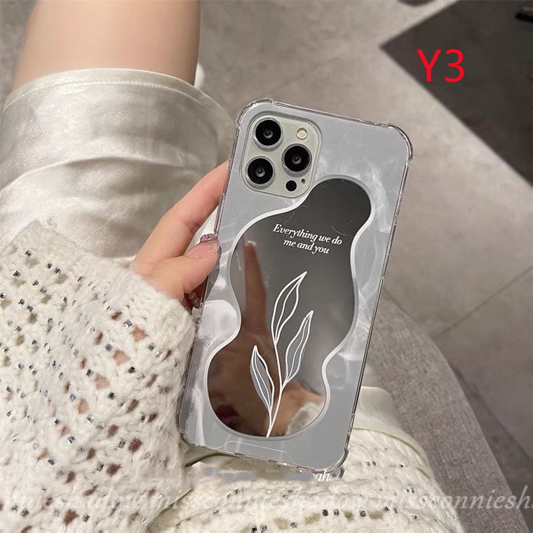 Soft Case TPU Motif Bunga / Daun / Bulan / Cermin Cover IPhone 11 13 12 Pro Max 7 8 Plus XR X XS Max SE 2020