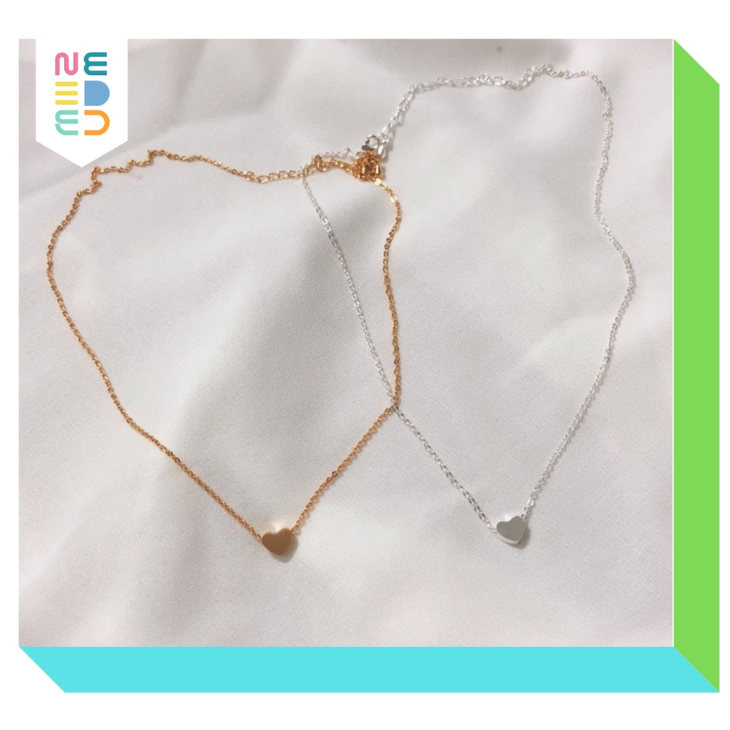 NEEDED.ID JKT | Mini Love Necklace / Kalung Liontin Bentuk Hati Lucu / Kalung Korea Aesthetic Modern