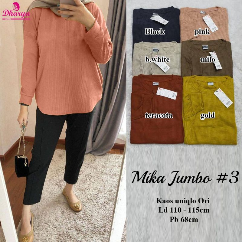 mika blouse top atasan jumbo kaos uniqlo