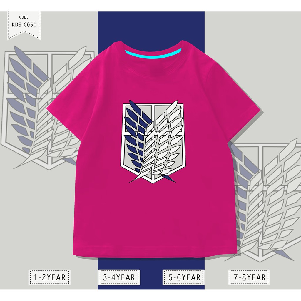 KAOS ANAK-ANAK COWOK / CEWEK / BAHAN COMBED 24S / T-SHIRT KIDS / SCOUT REGIMENT ATTACK ON TITAN