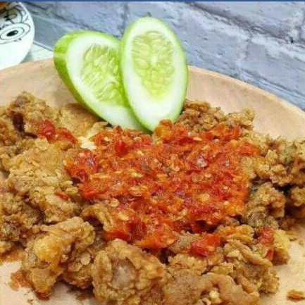 

forezen food, ayam geprek crspiy sambel korek