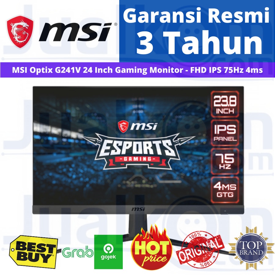 MSI Optix G241V Monitor Gaming 24 Inch FHD Full HD IPS 75Hz 4ms Resmi