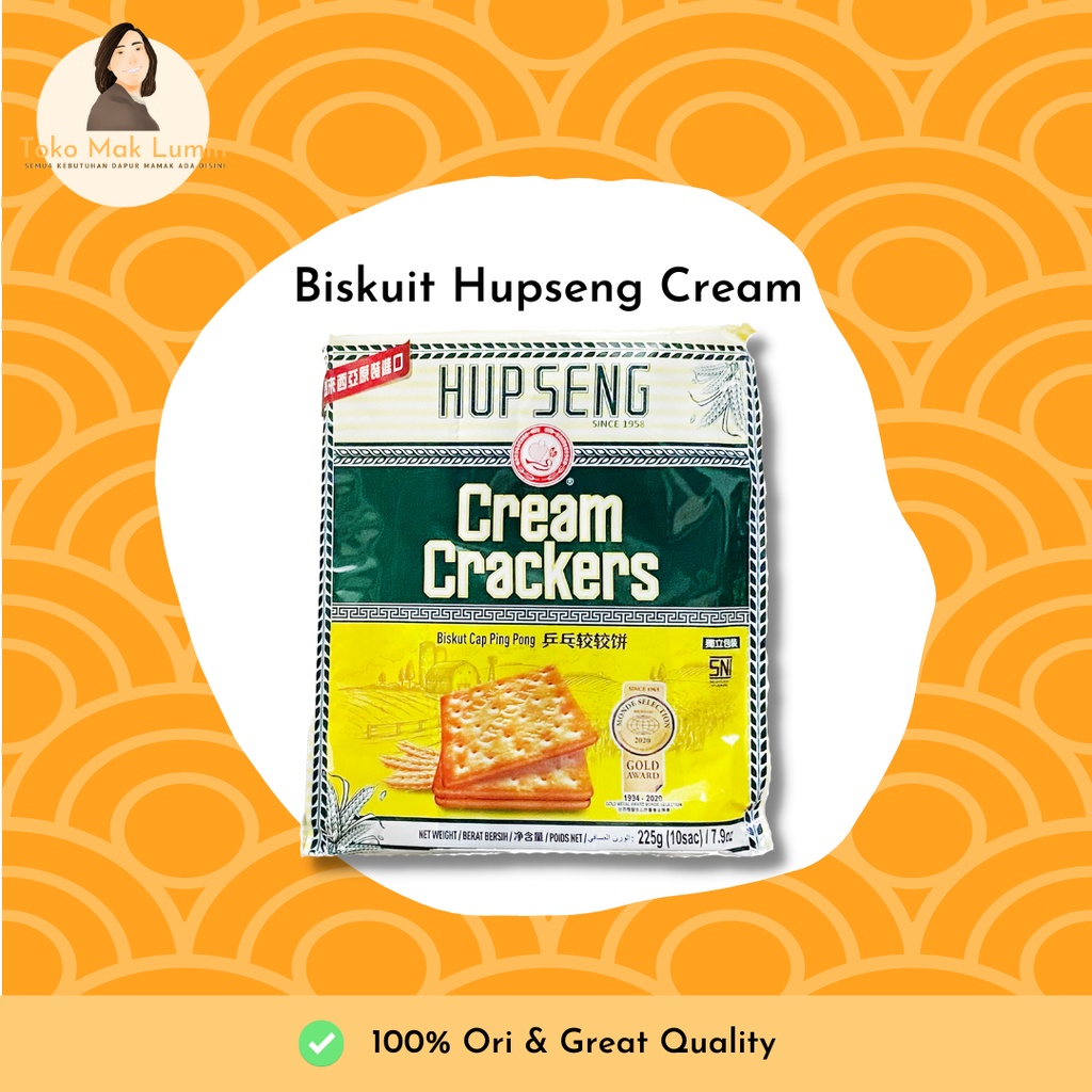 

Biskuit HUP SENG/ HUPSENG Cream Krim crackers/ Biskuit cap pingpong/ biscuits hup seng Sachet