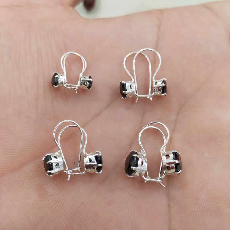 ANTING DESI MATA HITAM PERAK 925 SILVER