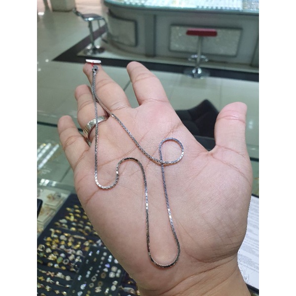 kalung emas putih italy kaca