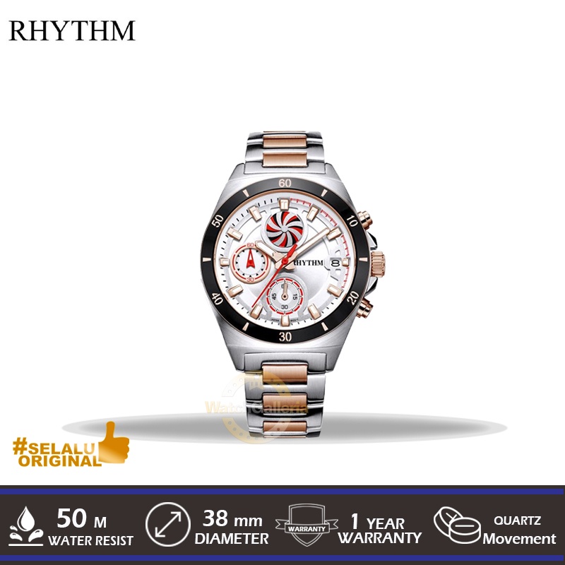 Jam Tangan Analog Man RHYTHM S1405S04 Original Murah