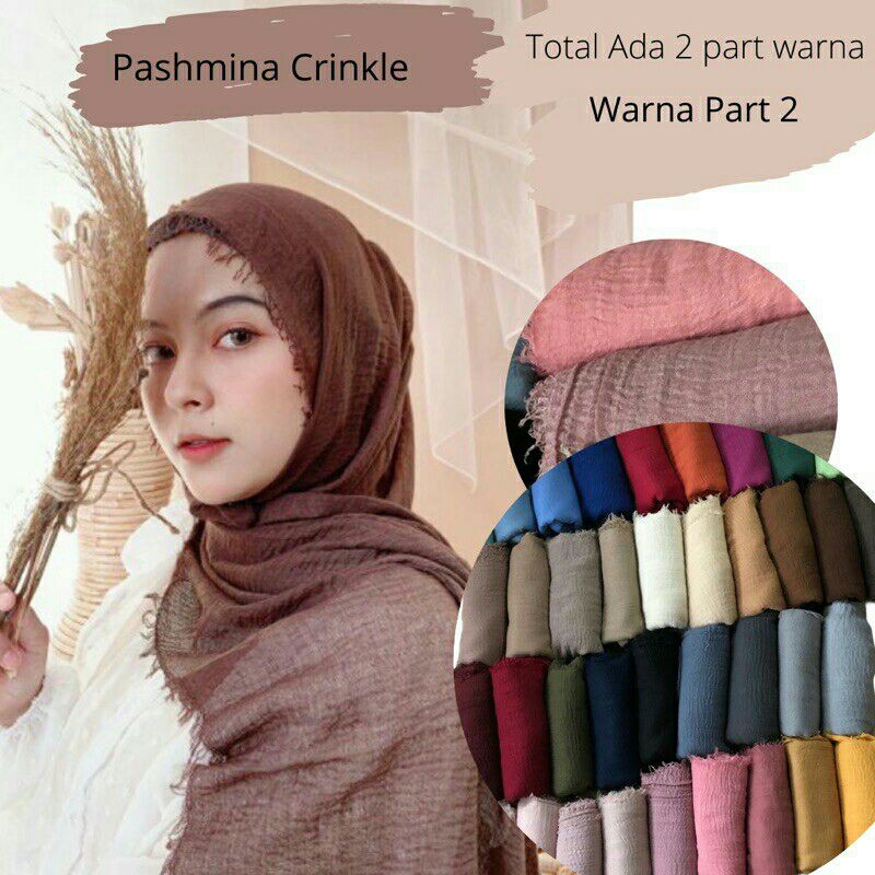 Pashmina Crinkle Premium Warna Mocca