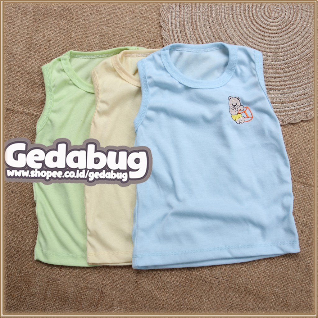 (3pcs) Kaos Oblong Anak Luga Kutung Warna | Perlengkapan Pakaian Anak