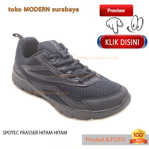 UKURAN JUMBO SPOTEC FRASSER HITAM HITAM sepatu pria sepatu sekolah sneakers tali