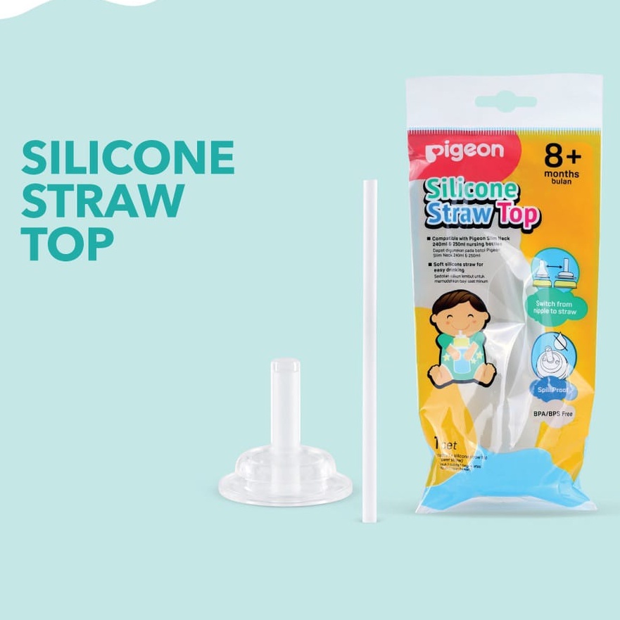 PIGEON MURAH SILICONE STRAW TOP / SPARE SPOUT / SPARE STRAW BAYI ANAK SEDOTAN SILIKON UNTUK BOTOL SLIM NECK / MAG MAG