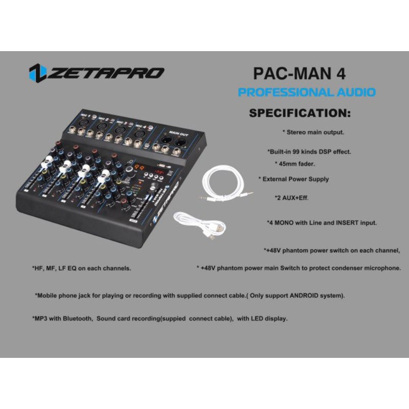 ZETAPRO PAC MAN 4 MIXER ZETAPRO PAC MAM 4 PAC MAN4 GARANSI RESMI