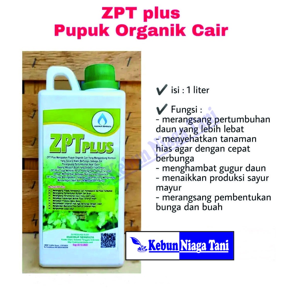 Jual Pupuk Organik Cair Zpt Plus 1 Liter Makmur Sembada Pupuk Organik Daun Dan Tanaman Hias 8838