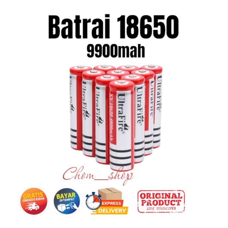 batre/Baterai Ultrofire 18650/baterai senter/battery 9900mah