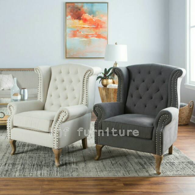 Sofa wing chair sofa retro wing chair single