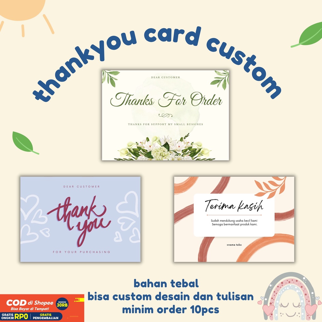 

[art paper] thankyou card custom olshop aesthetic