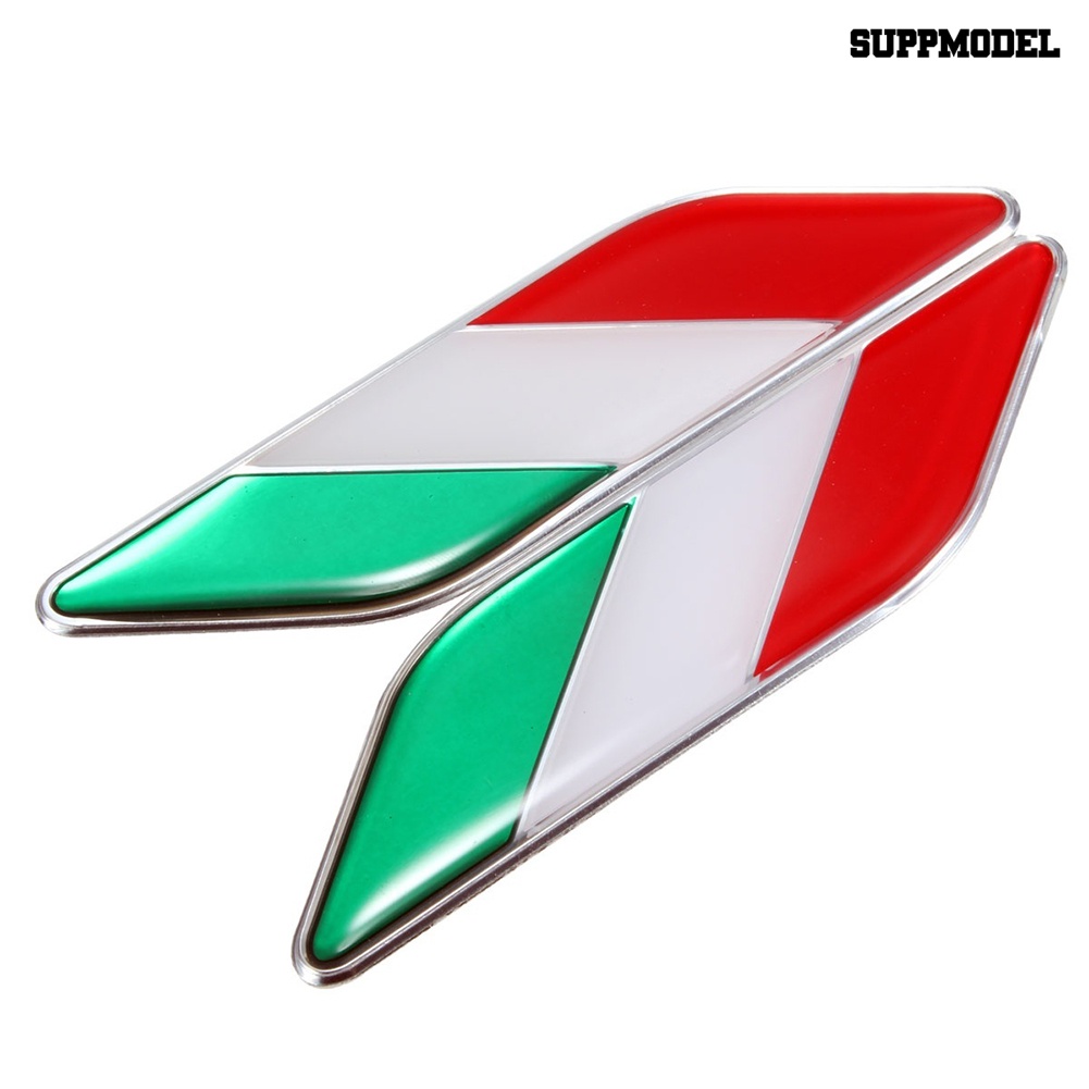 Car 2Pcs Stiker Emblem Bendera Italia 3D Anti Air Untuk Dekorasi Mobil