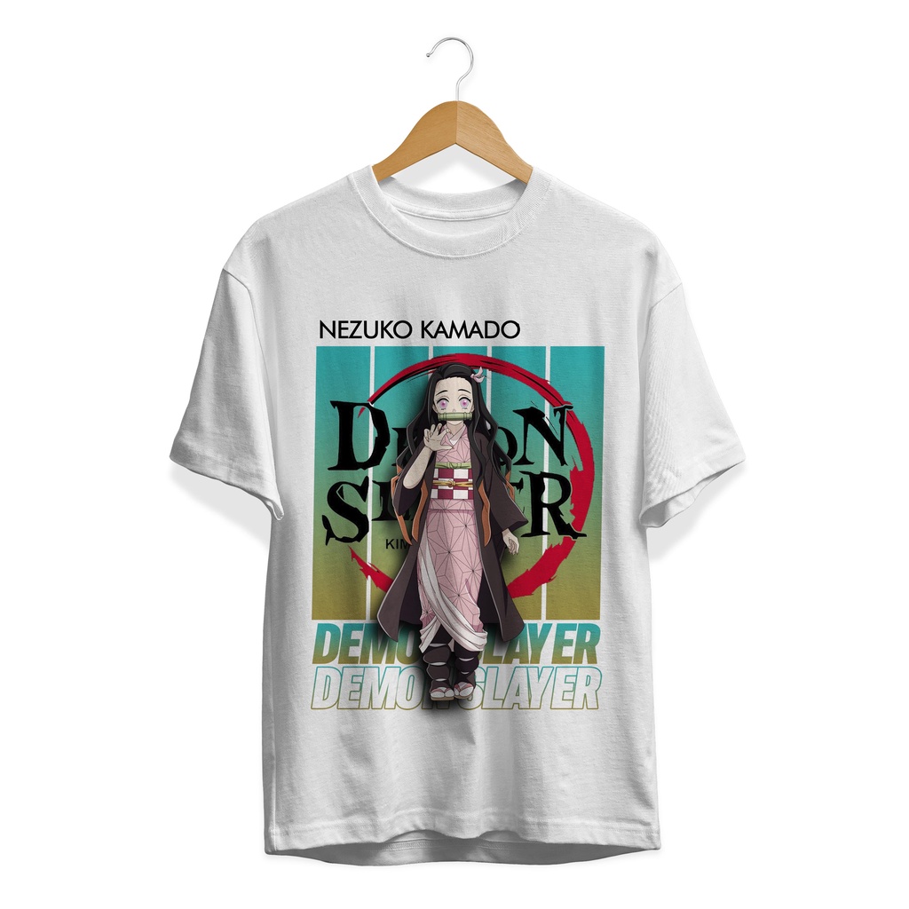 T-SHIRT BAJU KAOS ANIME DEMON SLAYER NEZUKO KAMADO PLASTISOL