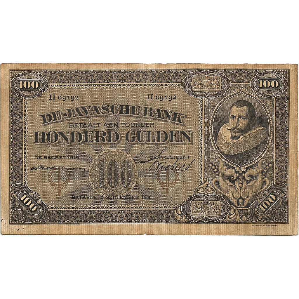 Uang Kuno Indonesia 1930 (Coen Nederlandsch Indie) 100 Gulden