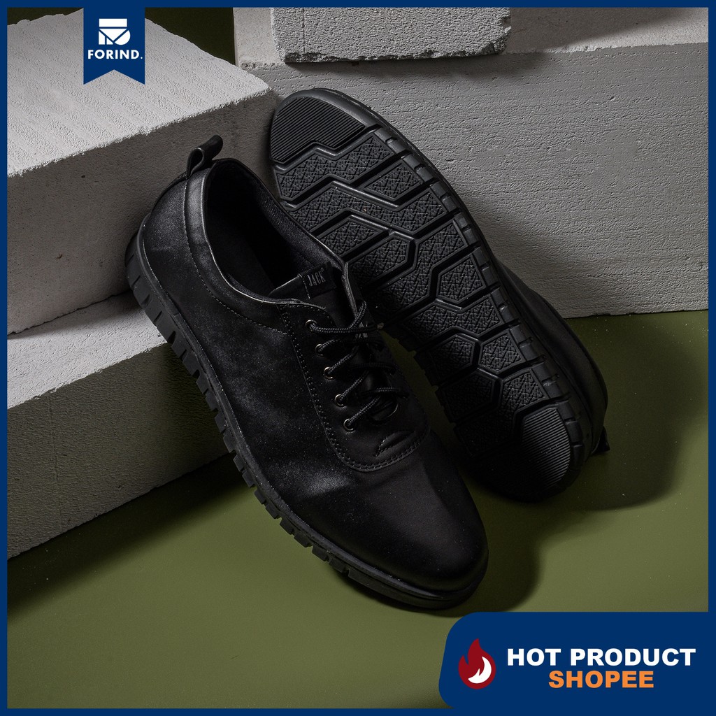 Brave Black | Sepatu Pria Hitam Pantofel Casual Kerja Formal Fantopel Pantopel Laki | FORIND x Jack