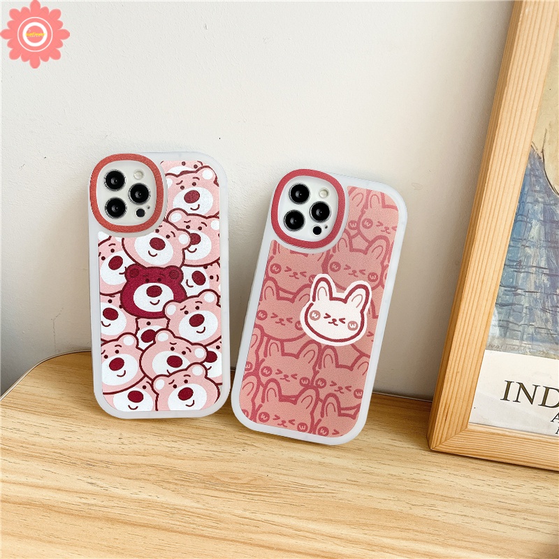 Soft Casing Samsung A14 A04 A04S A04E A53 A23 A13 A03 Core A03s A22 A02s A73 A12 A21s A50s A20s A51 A52 A32 A72 A71 A10s A11 A31 Cute Bear Rabbit Oval Lens Protection Full Case