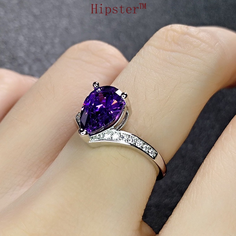 Hot Sale in Europe and America Classic Affordable Luxury Fashion Diamond Drop-Shaped Ruby Ring