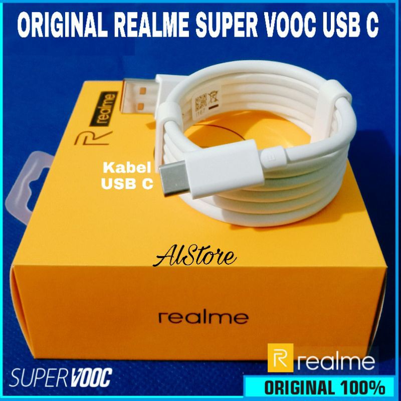 Kabel Data Realme Narzo 20 Pro SUPER VOOC ORIGINAL 100% USB C Ori Realme