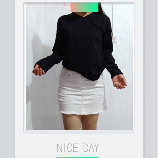 Rok jeans putih pendek