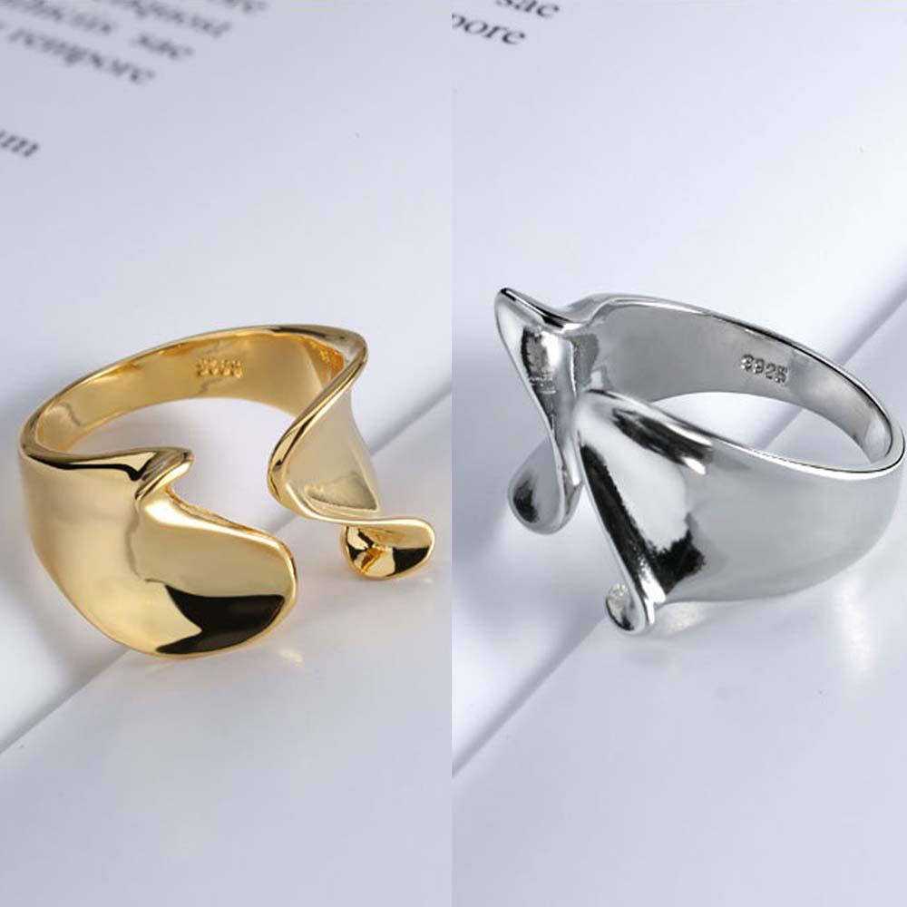 Needway Cincin Jari Liar Gadis Wanita Tidak Teratur Geometris Fashion Perhiasan