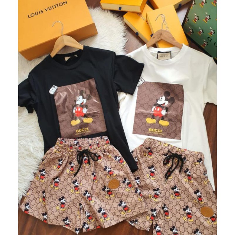 READY SET GUCCI MICKEY DISNEY SETELAN IMPORT MURAH STAR SELLER SET CASUAL BAJU SANTAI BEST SELLER