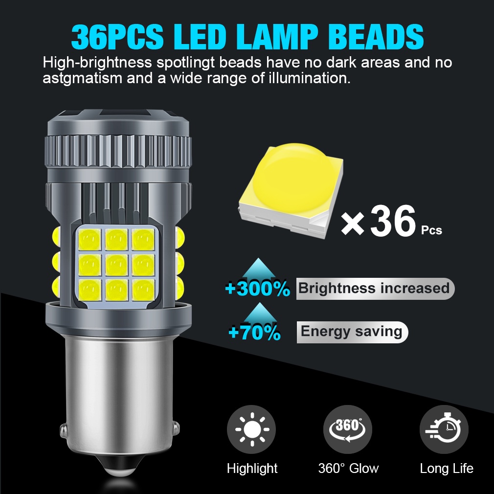 1pc Lampu LED decoding 36SMD 1156 T20 w21w 7443 1157 PY21W Arus Konstan Untuk Seinrem Mobil