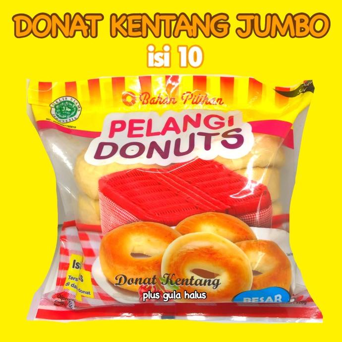 

Donat Kentang Jumbo Pelangi isi 10