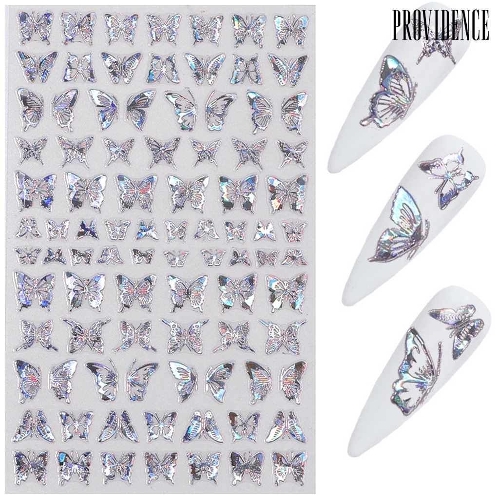 Providence 1 Sheet Manicure Decal Lightweight Harmless Delicate Butterfly Nail Art Transfer Sticker for Women