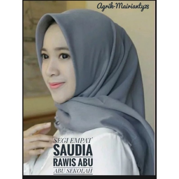 SEGI EMPAT SAUDIA RAWIS TEBAL WARNA ABU ABU - SAUDIA KATUN RAWIS TEBAL