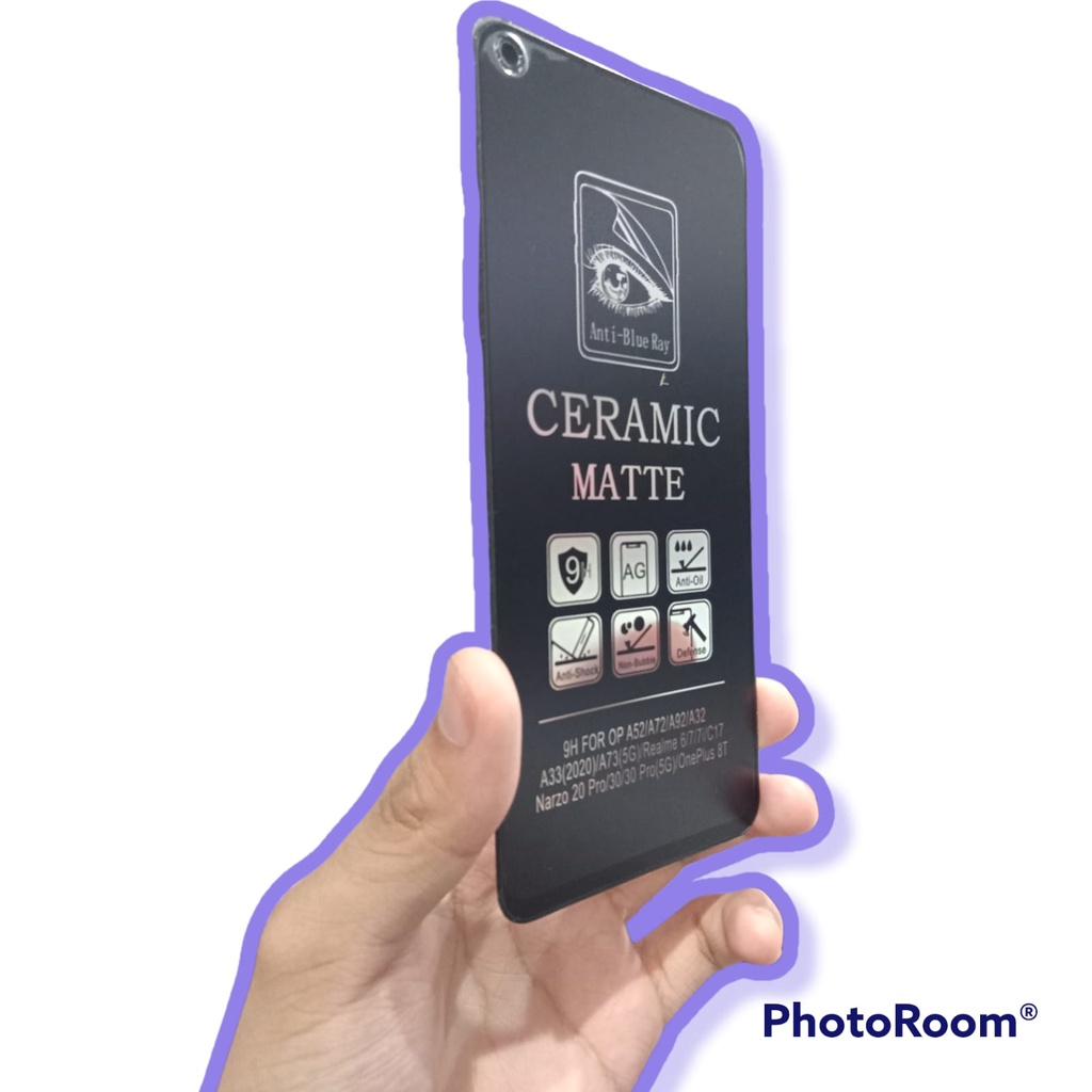 CMAB Ceramic Matte Anti Blue Realme 6 7 Pro 8 8 Pro Anti Gores Glare Full Layar No Sidik Jari