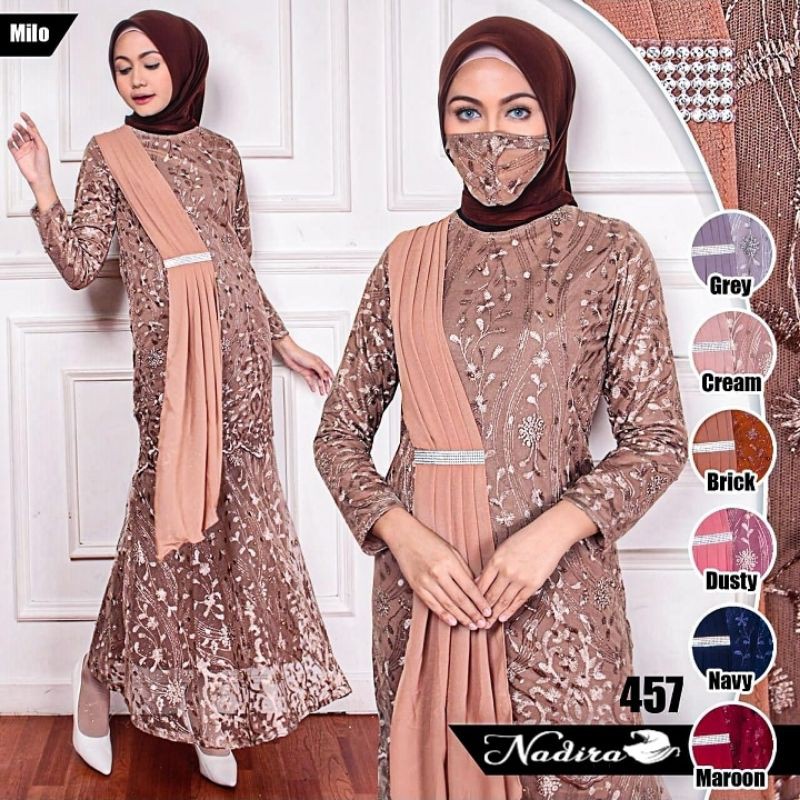 [COD] GAMIS DUYUNG BRUKAT TILE PREMIUM SYARI IMPORT BEST SELLER GAUN PESTA