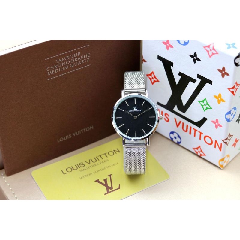 (PW)JAM TANGAN LV NEW FASHION WANITA TALI RANTAI PASIR FREE BOX ORIGINAL + KARTU SESUAI FOTO