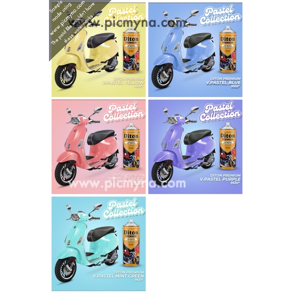 cat motor diton premium 400cc 400 cc pastel 9530 ungu 9531 hijau 9532 kuning 9533 biru 9534 pink